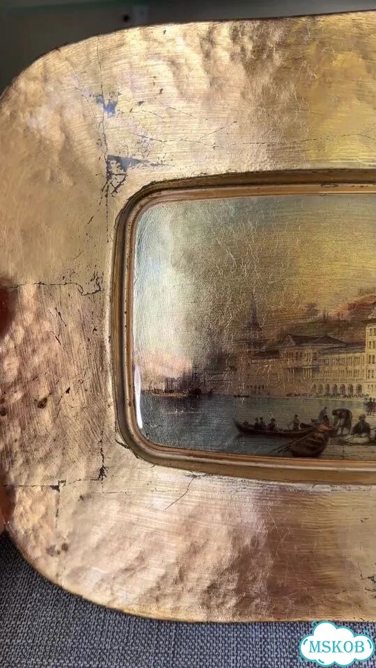 Декоративное блюдо, старый Станбул, золочение фото 1
