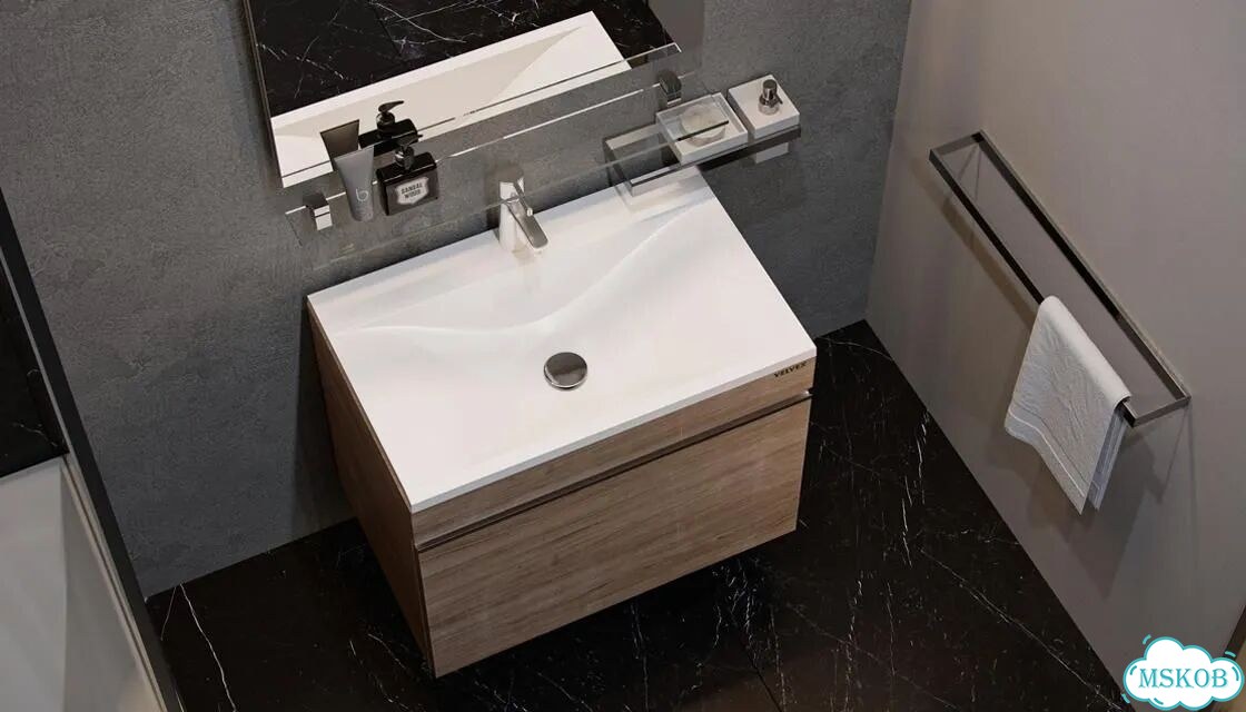 Тумба с раковиной Velvex Pulsus 70 дуб сонома фото 3