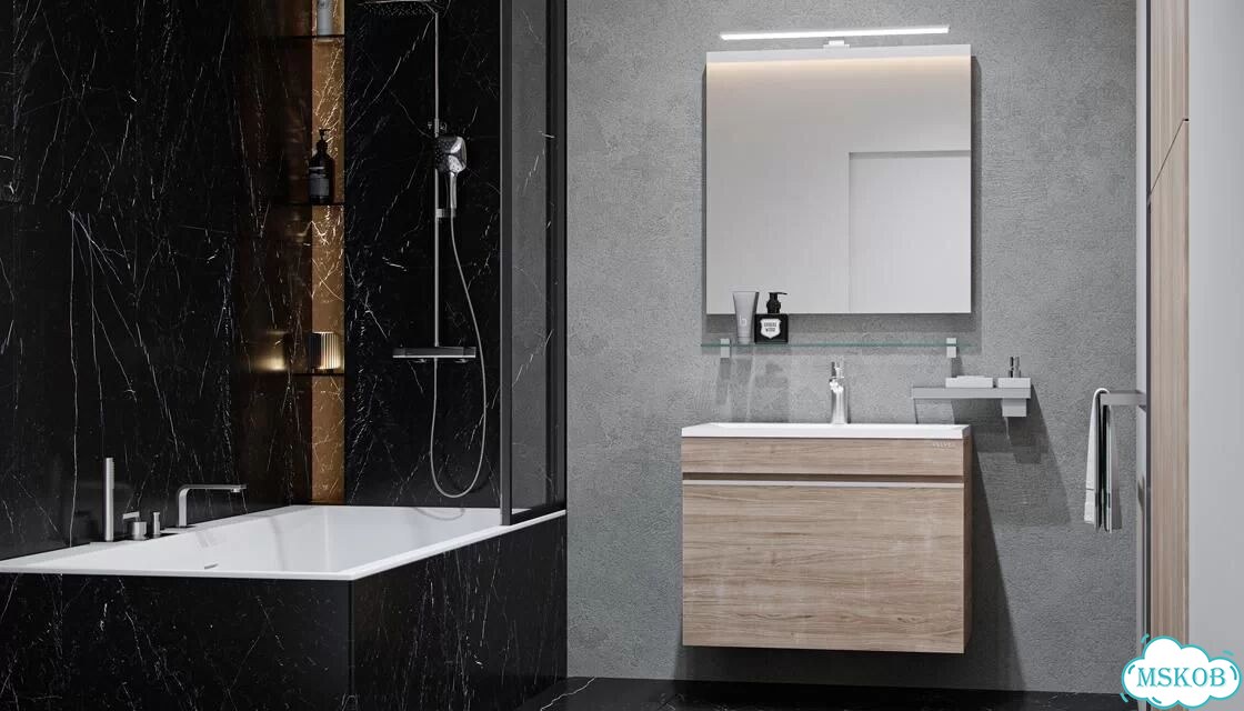 Тумба с раковиной Velvex Pulsus 70 дуб сонома фото 6