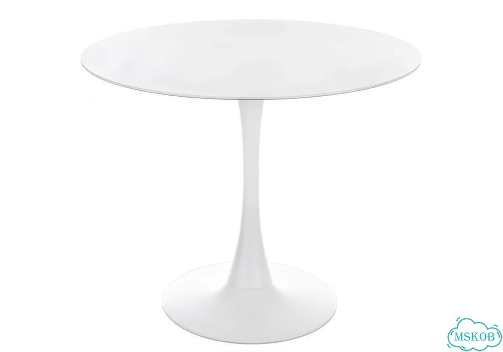 Стол стеклянный Tulip 90 super white glass фото 1