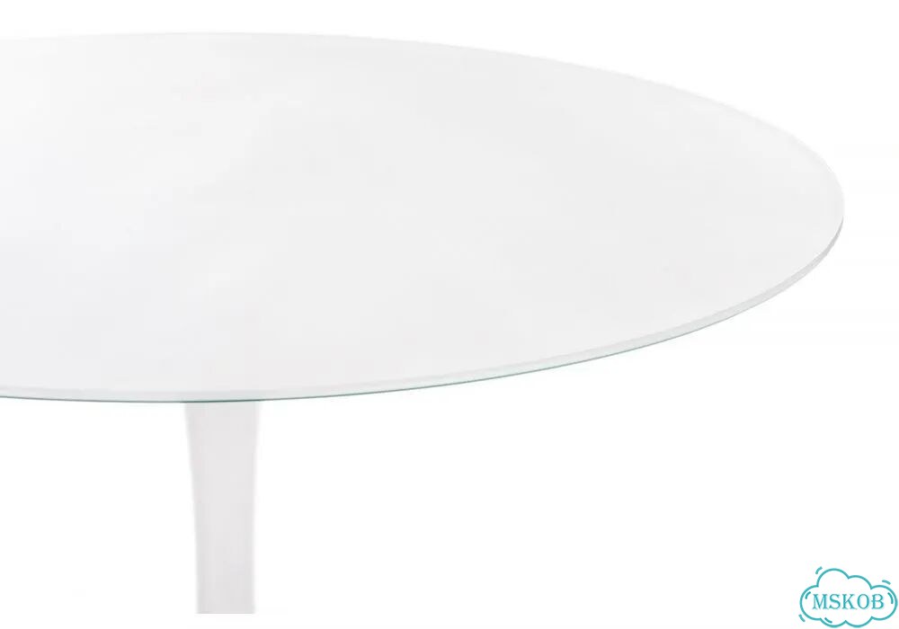 Стол стеклянный Tulip 90 super white glass фото 2