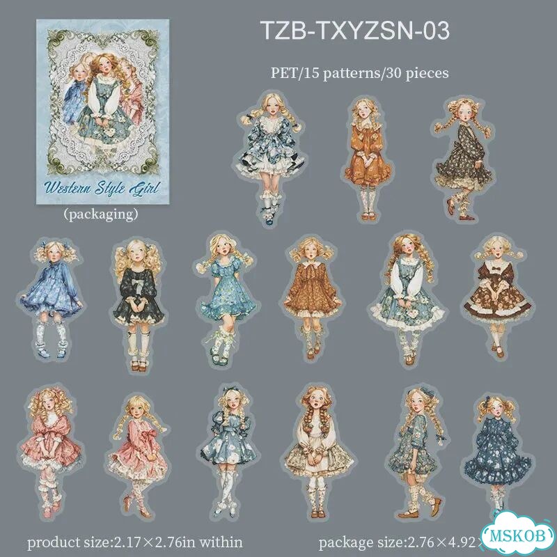 Наклейки Jianwu Sweet Dress Girl Series TZB-txyzsn-03 фото 1