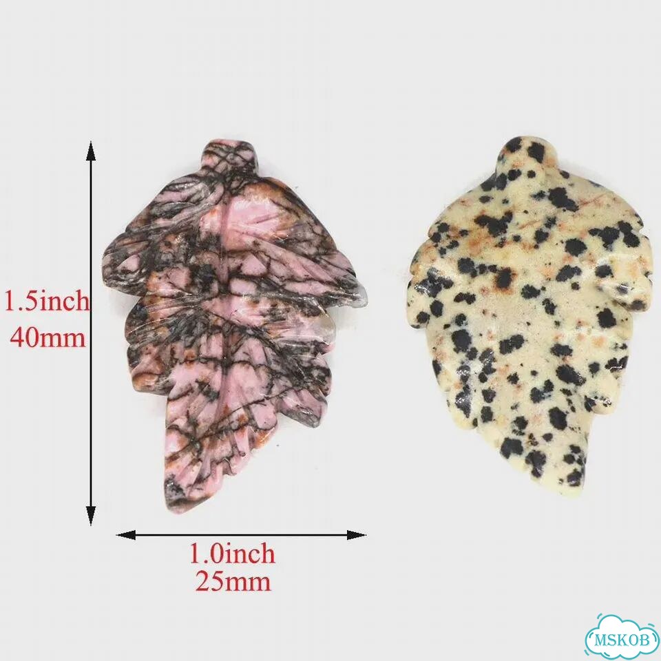 Кулон из кварца в форме листа 1PC, Dalmation Jasper фото 7