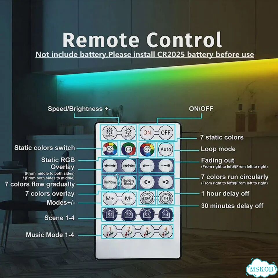Светодиодная лента RGB Bluetooth 2M 30 Kit, White PCB, IP30 фото 4