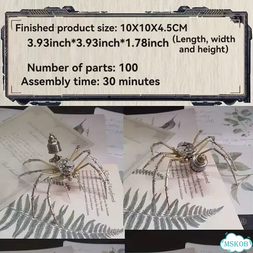 Металлическая головоломка-паук в стиле стимпанк Bee 3D для взрослых и подростков, набор для рукодели фото 7