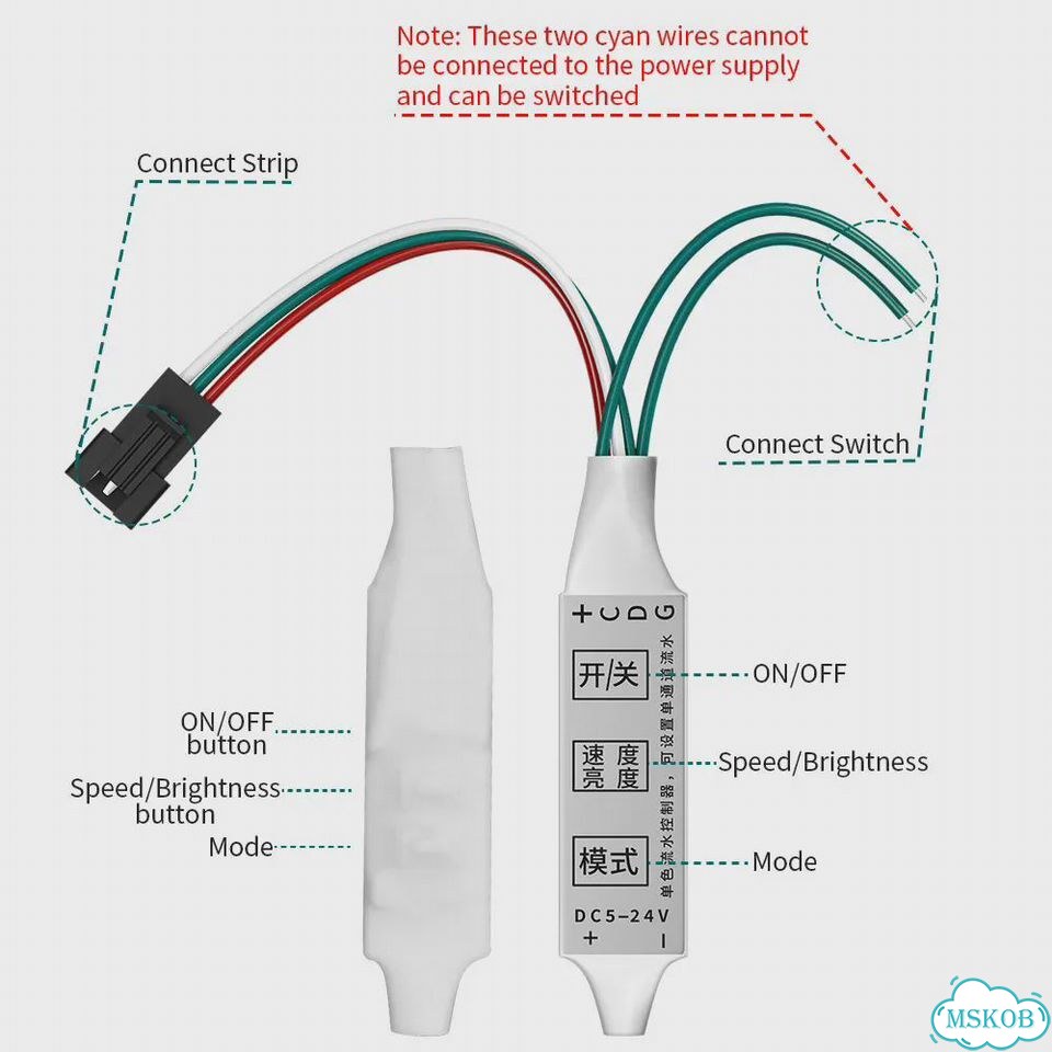 Loamlin RGB контроллер WS2811, Mini 3key Remote set фото 3