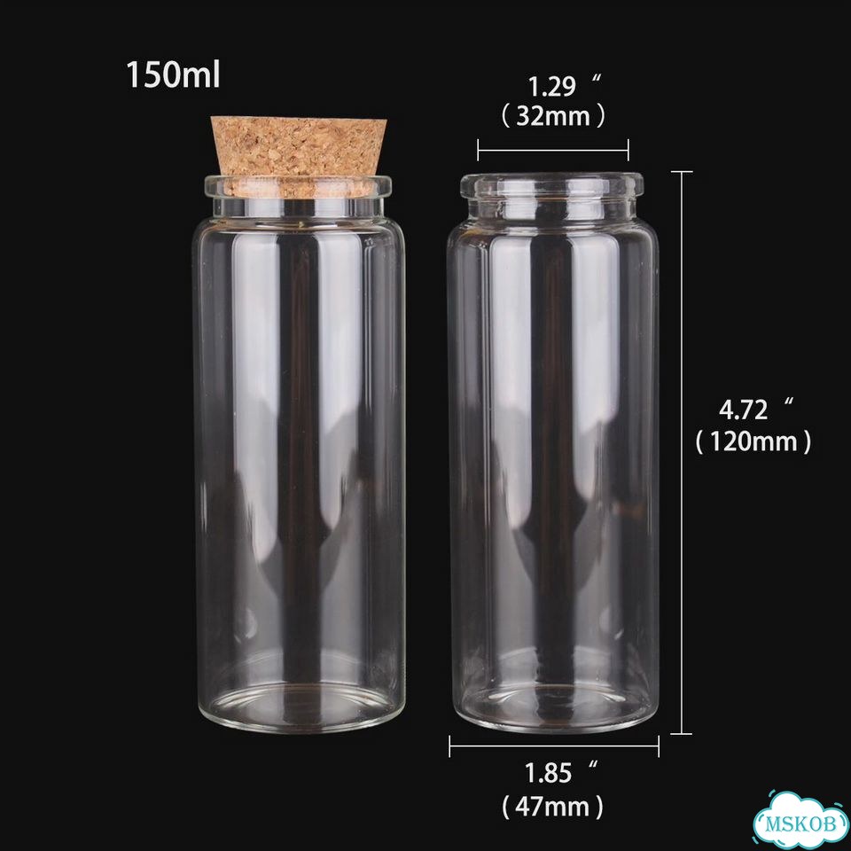 Стеклянные бутылки с пробкой xmyttu 6 шт., 50-240 мл 150ml фото 1