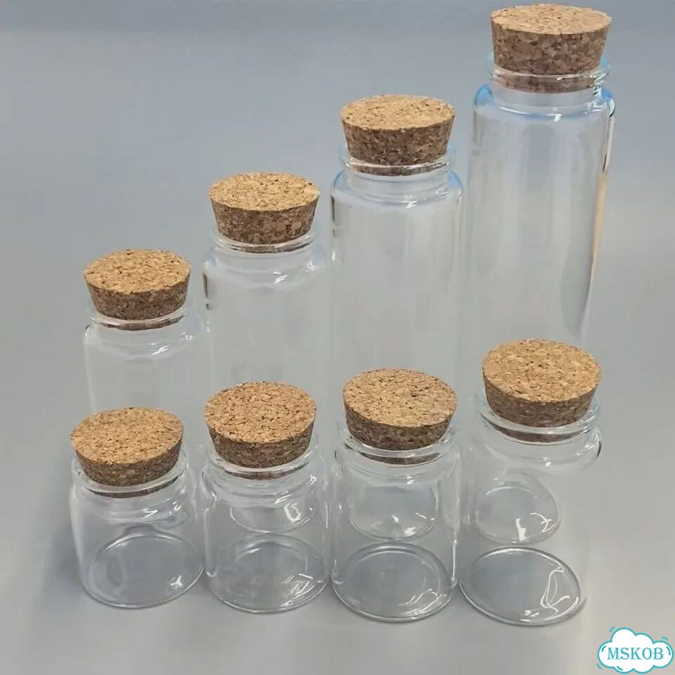 Стеклянные бутылки с пробкой xmyttu 6 шт., 50-240 мл 150ml фото 2