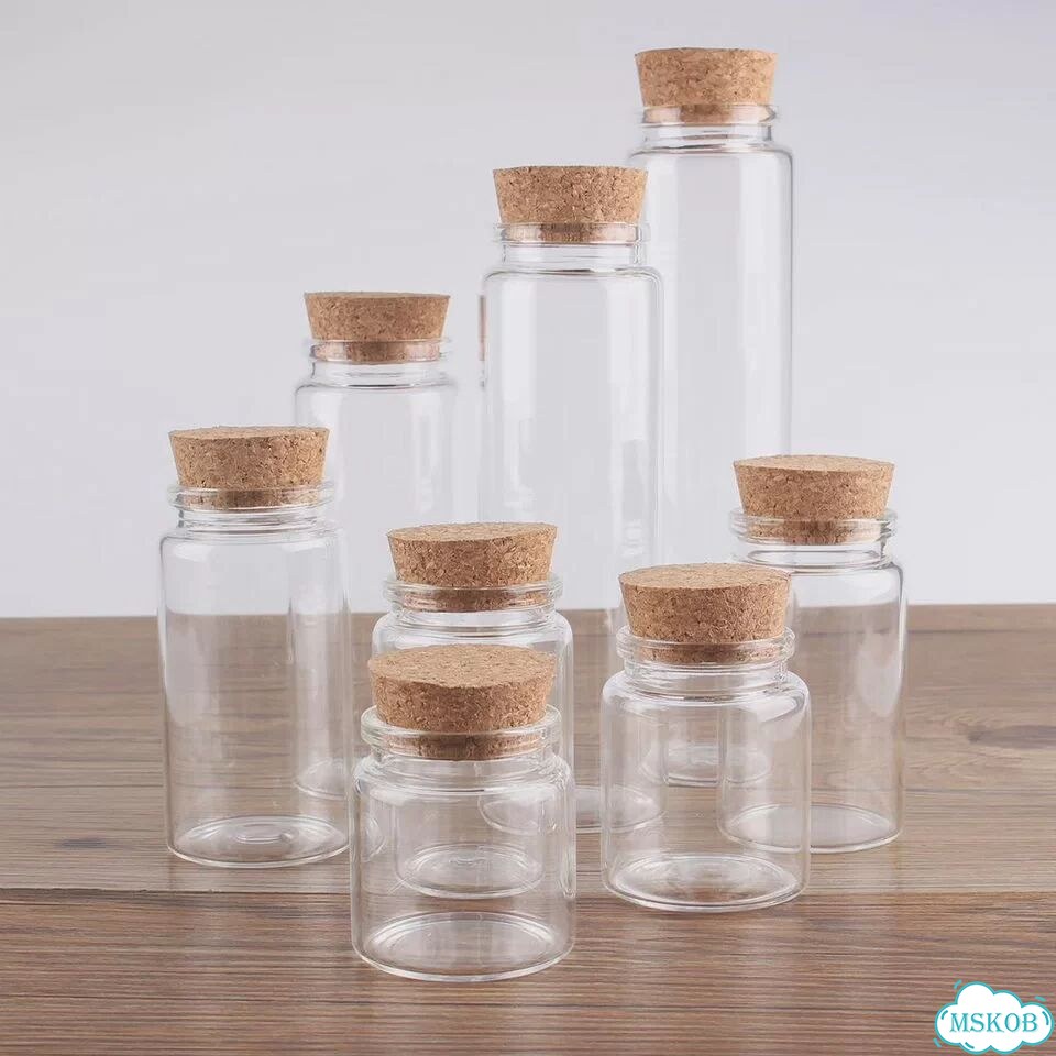 Стеклянные бутылки с пробкой xmyttu 6 шт., 50-240 мл 150ml фото 5