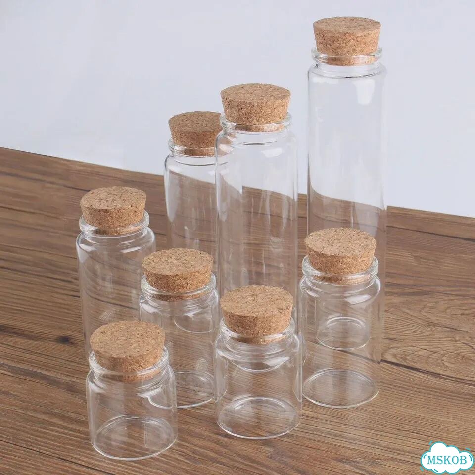 Стеклянные бутылки с пробкой xmyttu 6 шт., 50-240 мл 150ml фото 7
