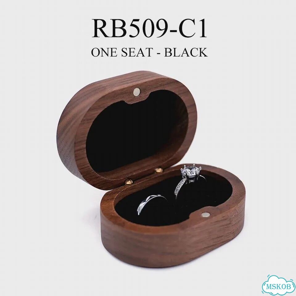 Деревянный держатель для обручальных колец name engraving, RB509-C1 фото 1