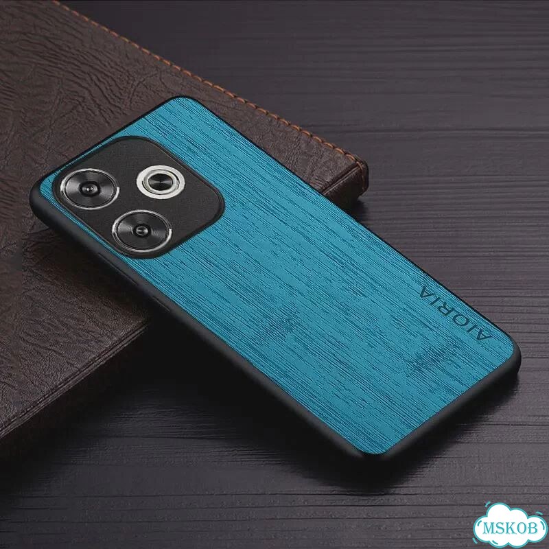 Чехол для Poco F6 Pro Poco F6, чехол из бамбука с деревянным узором, Серый, Dark Gray, Poco F6 Pro фото 6