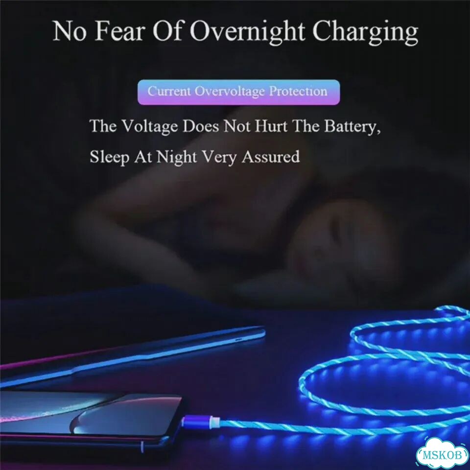 Кабель для зарядки и передачи данных с LED-подсветкой, 1м/2м, 2.4A, USB, для iPhone 14, 13, 12, 11 P фото 3