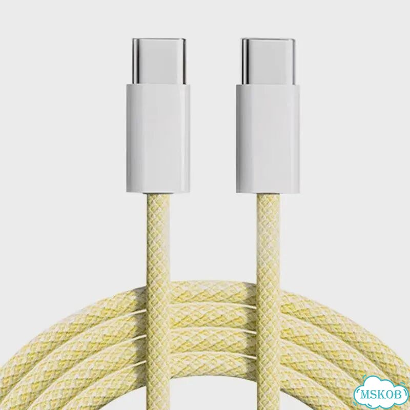 USB-C кабель 1 м, Yellow, 60W PD, Type-C фото 1