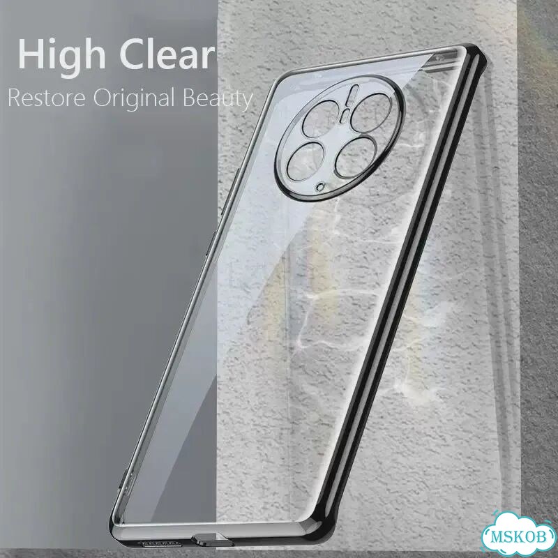 Чехол для Mate 50 Pro, роскошный, с покрытием, мягкий, Зеленый, Plating Green, For Mate 50 фото 4