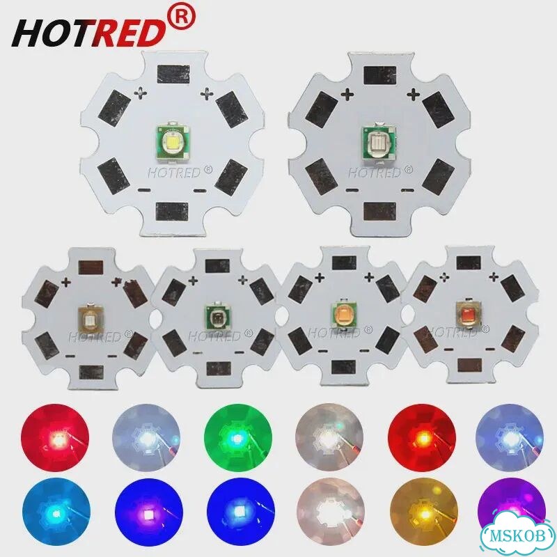 Светодиодные бусины HotRed 3535 XPE Cold White 10000K, On 20mm Aluminum PCB фото 1