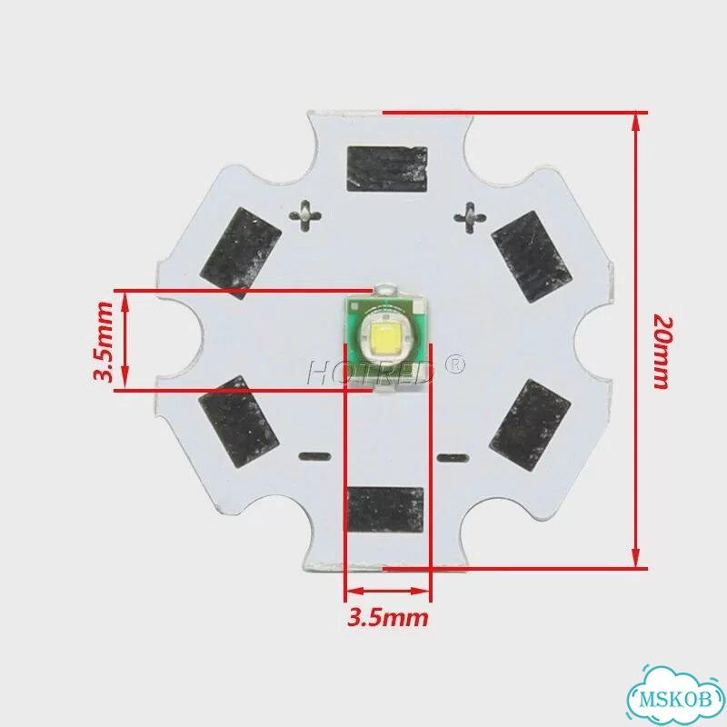 Светодиодные бусины HotRed 3535 XPE Cold White 10000K, On 20mm Aluminum PCB фото 4