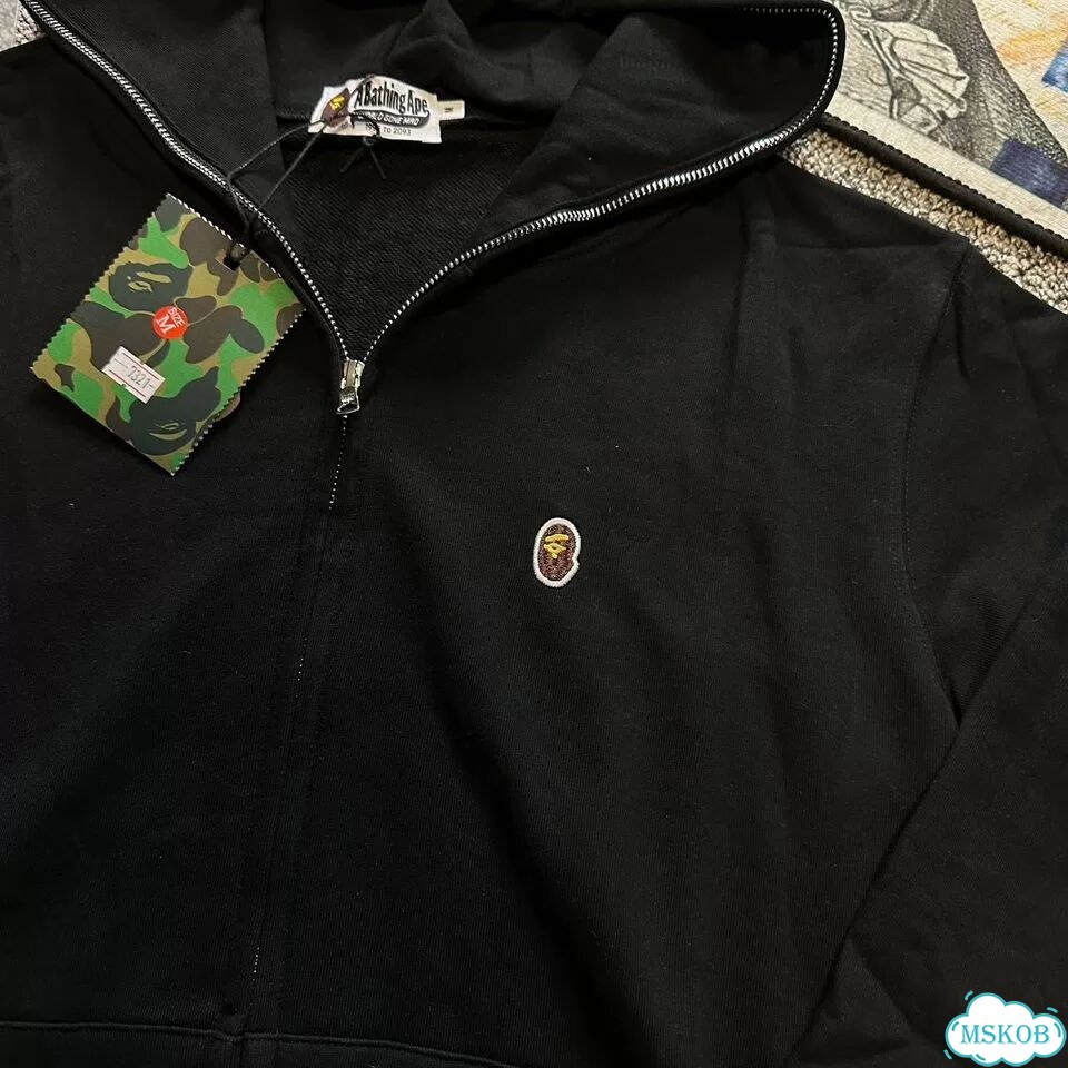 Зип худи Bape one point черное фото 2