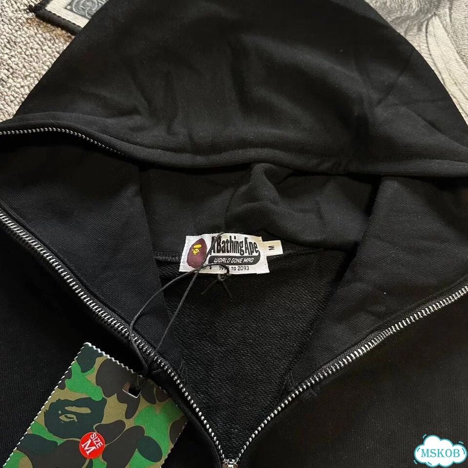 Зип худи Bape one point черное фото 3