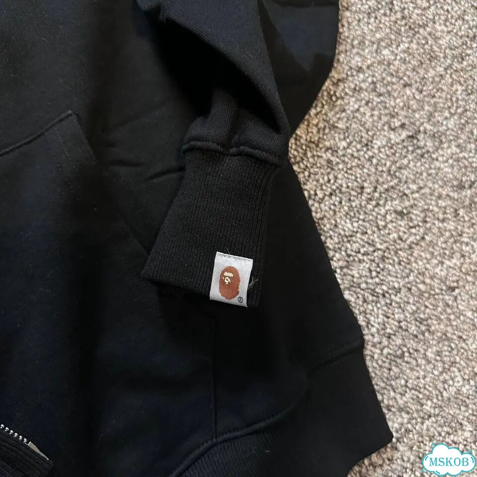 Зип худи Bape one point черное фото 4