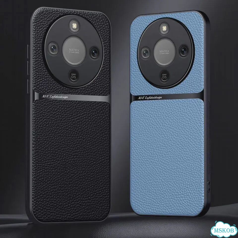 Чехол для Honor X9C темно-зеленый, кожаный узор фото 2