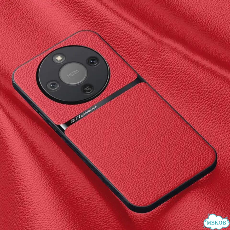 Чехол для Honor X9C темно-зеленый, кожаный узор фото 6