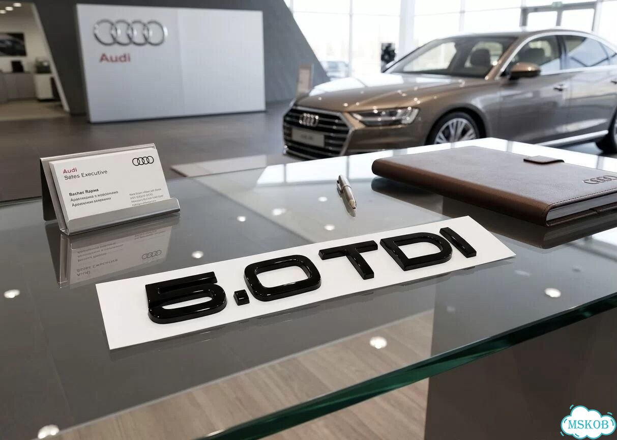 Шильдик 50 TDI черный на багажник Audi фото 1
