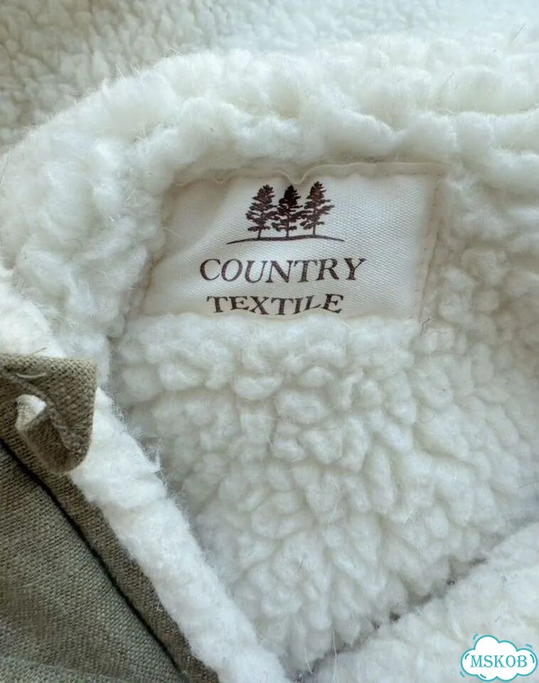 Кимоно-шуба овчина/лён фото 2