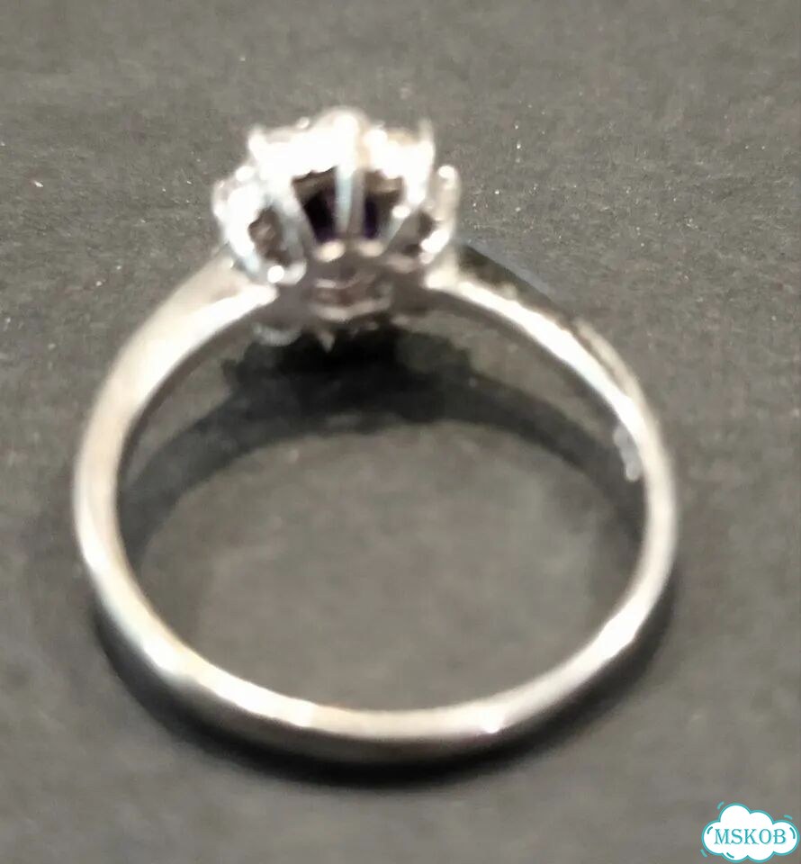 Серебряное женское кольцо с аметистом, 18р фото 5
