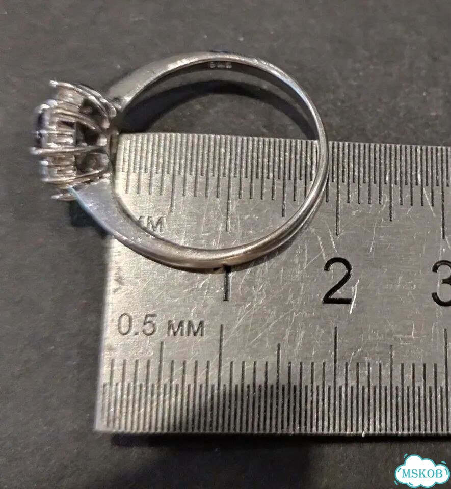 Серебряное женское кольцо с аметистом, 18р фото 6