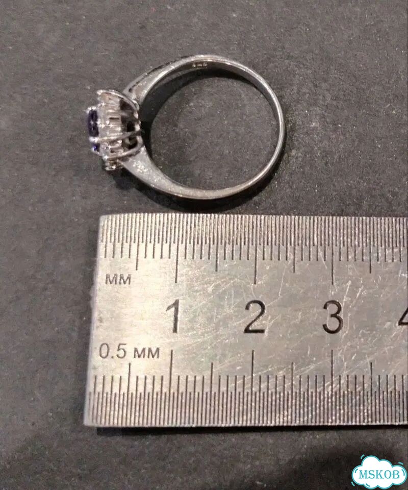 Серебряное женское кольцо с аметистом, 18р фото 7