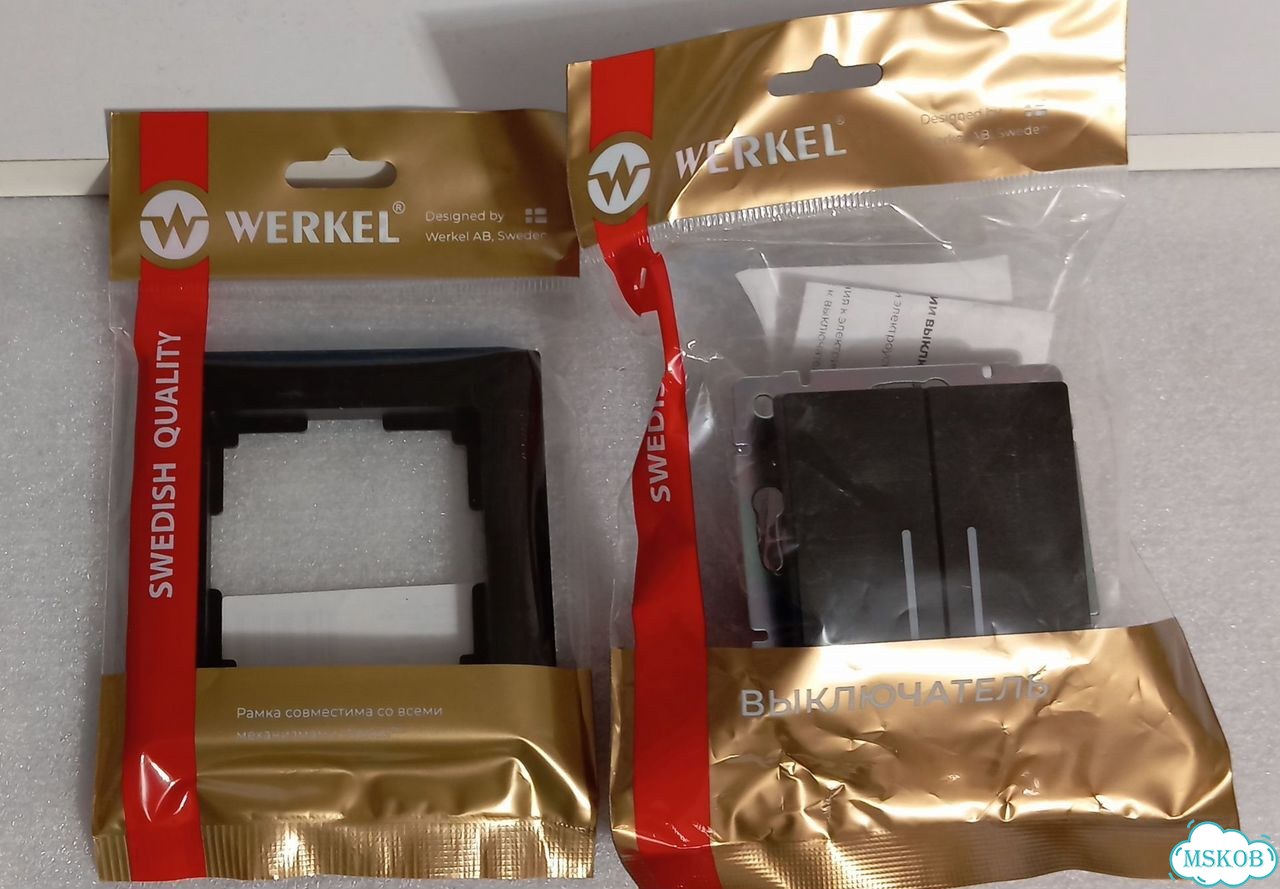 Нов Werkel рамка + выключатель с подсветкой черные фото 1