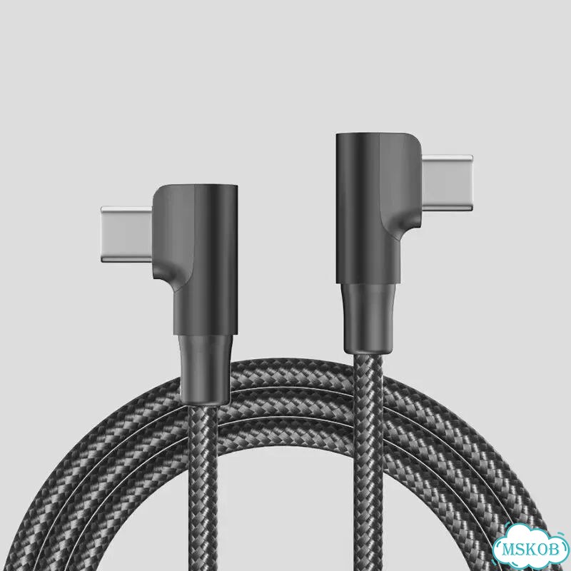 120 Вт PD USB C to Type C Кабель быстрого зарядного устройства для Huawei 2 м, Double bend USB-C фото 1