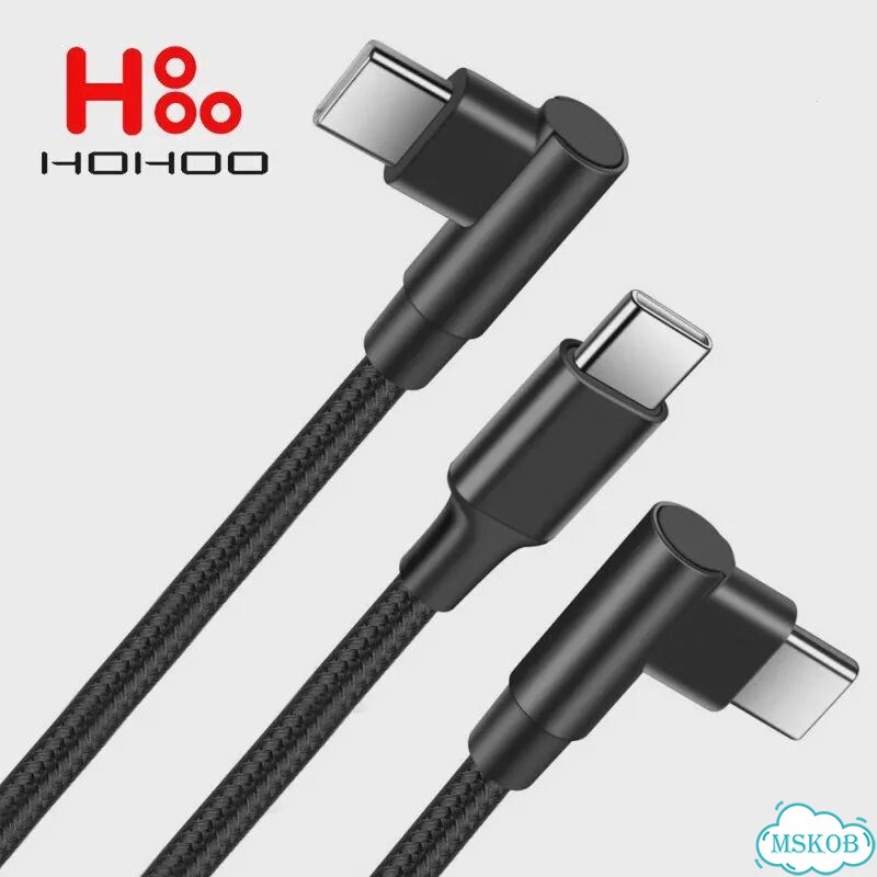 120 Вт PD USB C to Type C Кабель быстрого зарядного устройства для Huawei 2 м, Double bend USB-C фото 7