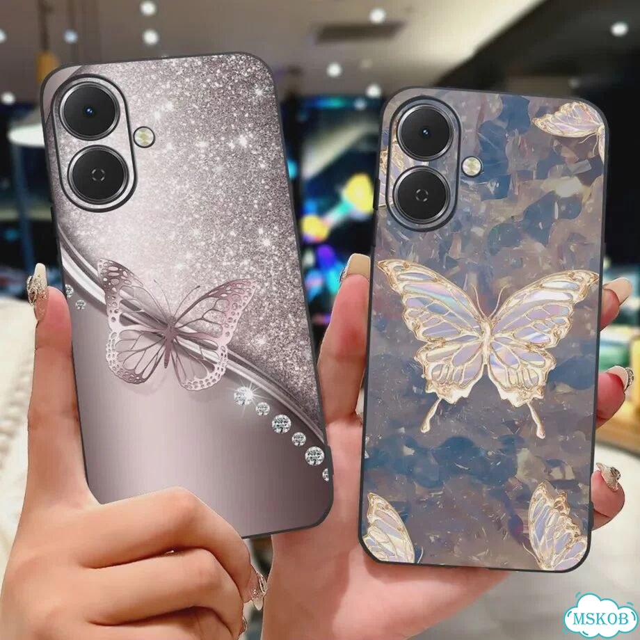 Чехол для Tecno Spark GO 2 GO2 KM4 Dragon Marble Flower Butterfly Koifish, чехол Розовый, TPU-995 фото 3