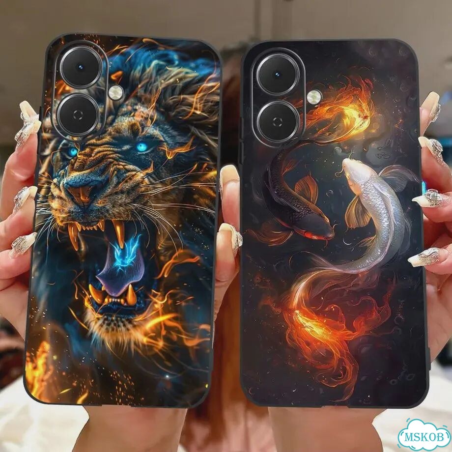 Чехол для Tecno Spark GO 2 GO2 KM4 Dragon Marble Flower Butterfly Koifish, чехол Розовый, TPU-995 фото 4
