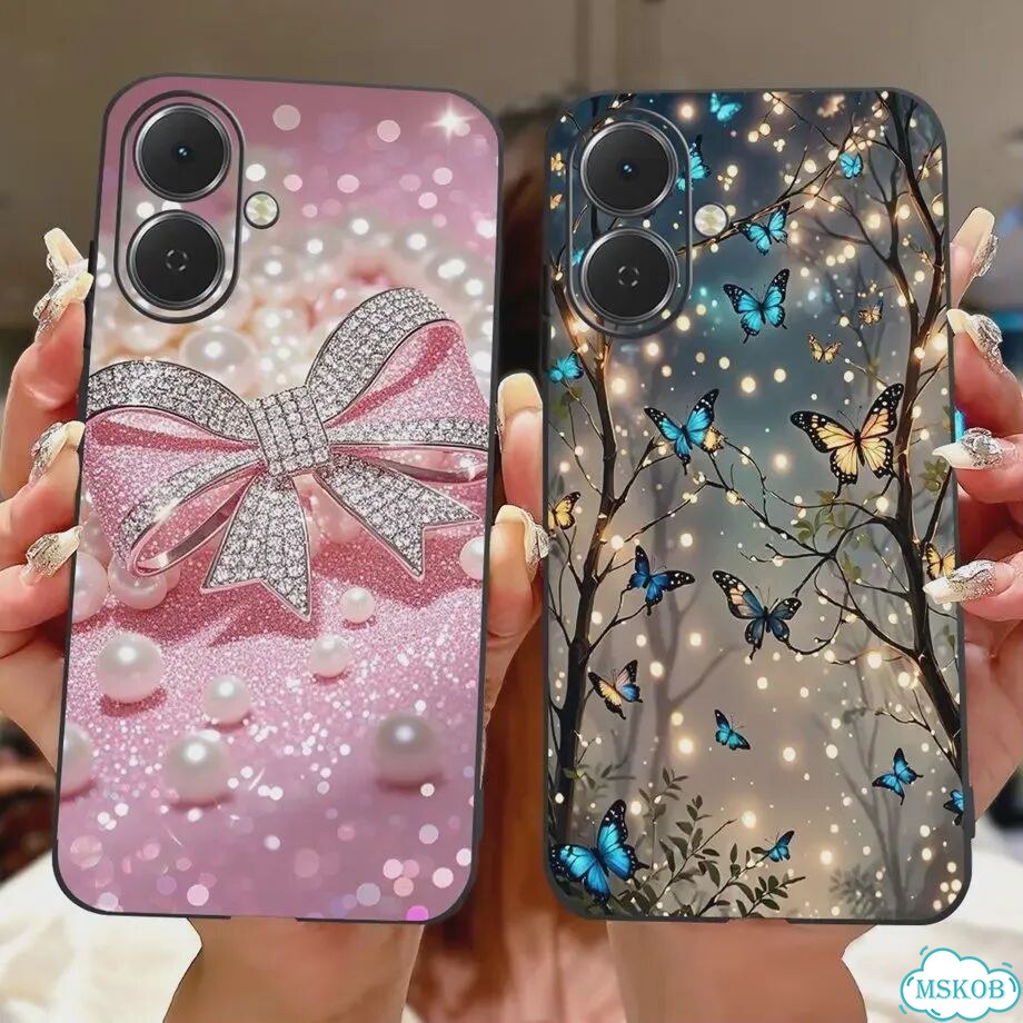 Чехол для Tecno Spark GO 2 GO2 KM4 Dragon Marble Flower Butterfly Koifish, чехол Розовый, TPU-995 фото 7