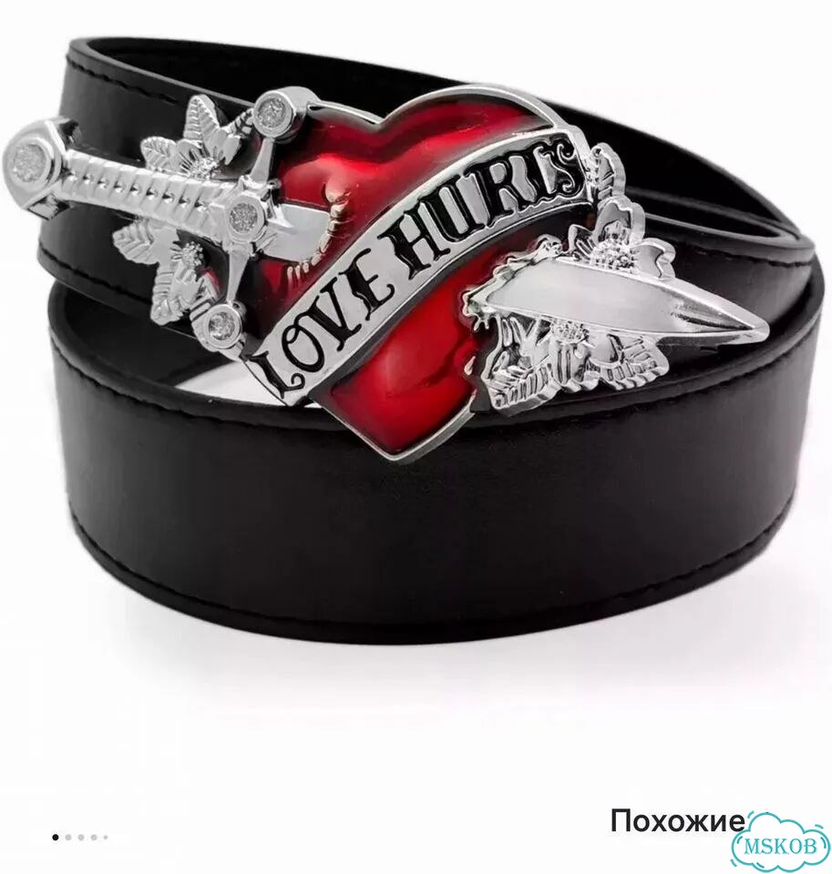 Ремень Love Hurts в стиле True Y2k сердце фото 1