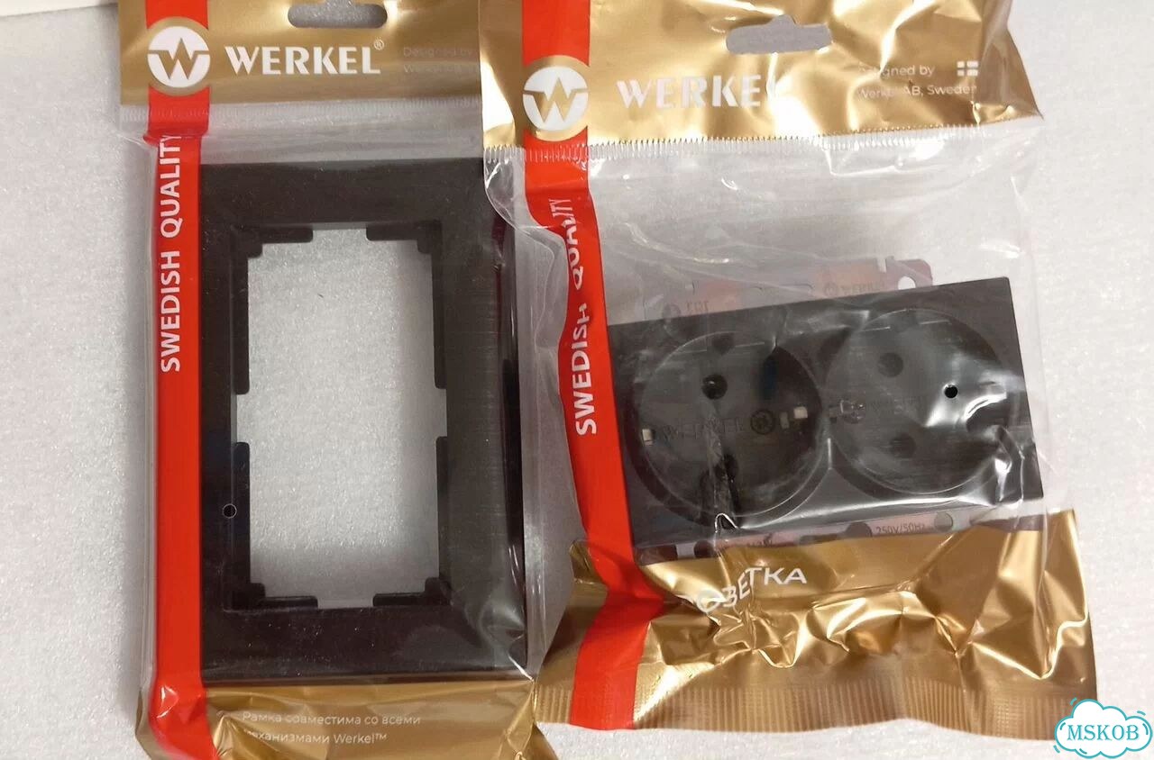 Нов Werkel рамка и двойная розетка черные фото 1