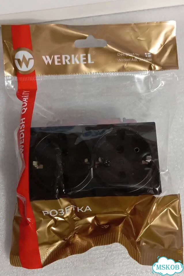 Нов Werkel рамка и двойная розетка черные фото 3