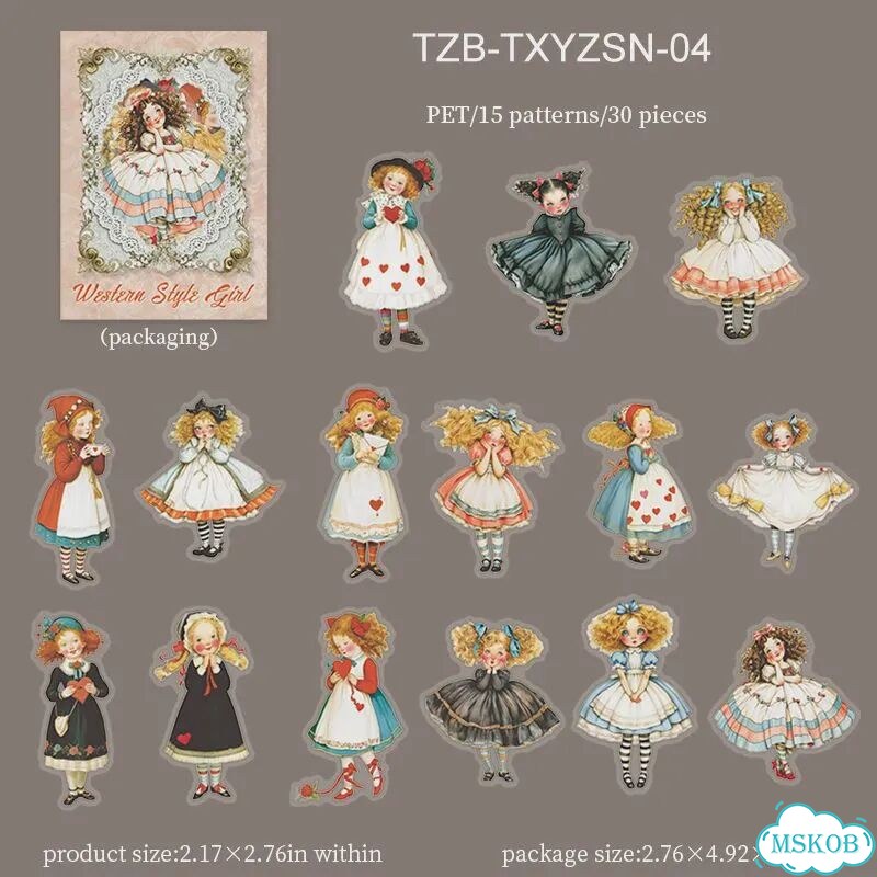 Наклейки Jianwu Sweet Dress Girl, TZB-txyzsn-04 фото 1