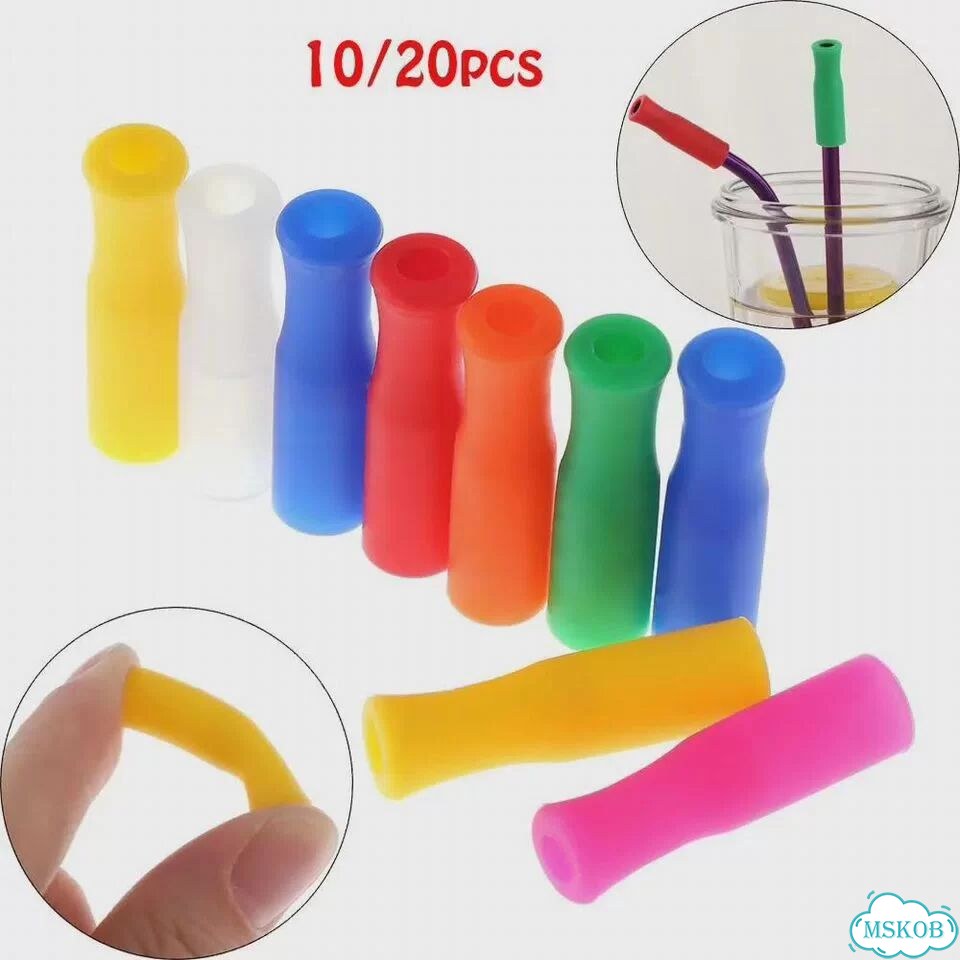 Силиконовые колпачки для трубочек, 8mm-20pcs, цветные фото 5