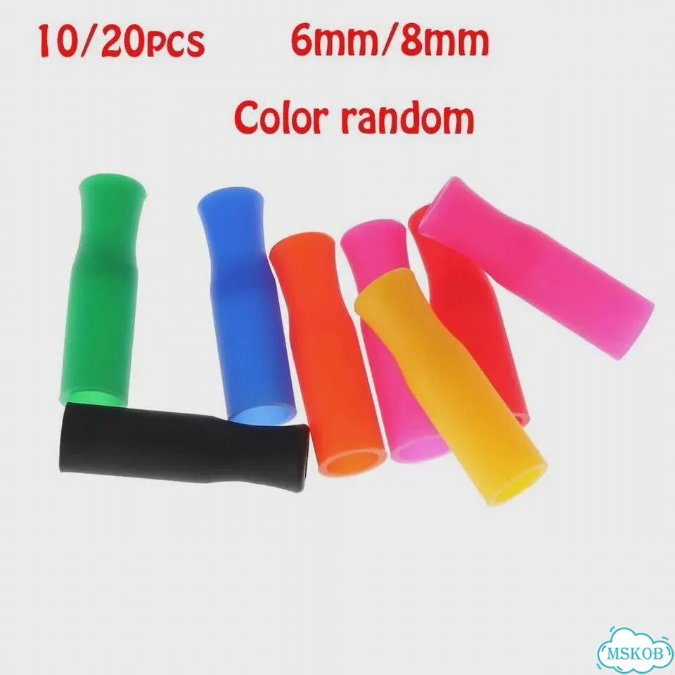 Силиконовые колпачки для трубочек, 8mm-20pcs, цветные фото 7