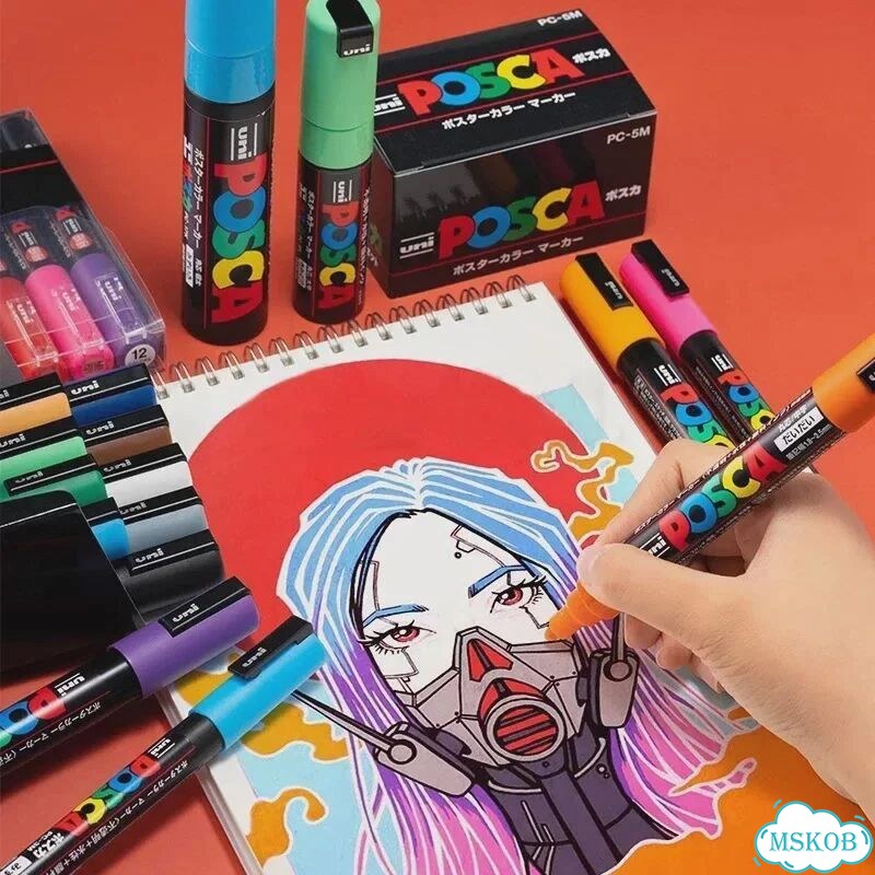 Uni posca PC-1M маркер, Синий, 0.7 мм, 1M-8 фото 6