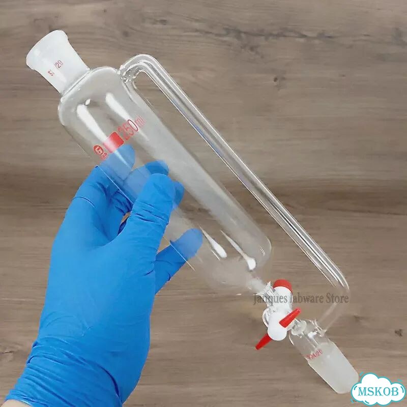 Лабораторная разделительная воронка стеклянная 10-1000 мл 50ml 19x19 фото 4