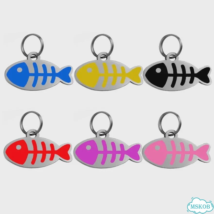 Металлическая именная бирка для собаки или кошки Синий, Blue фото 4