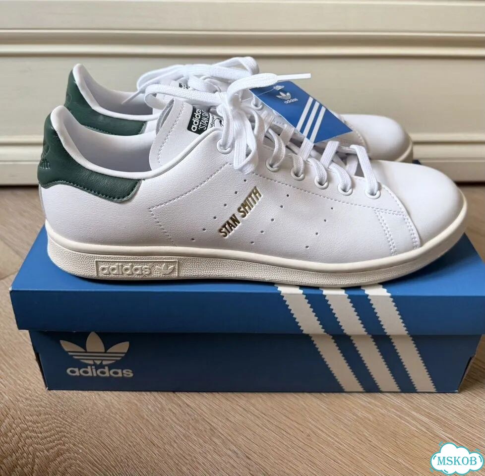 Новые Кеды Adidas Stan Smith White CollegiateGreen фото 1