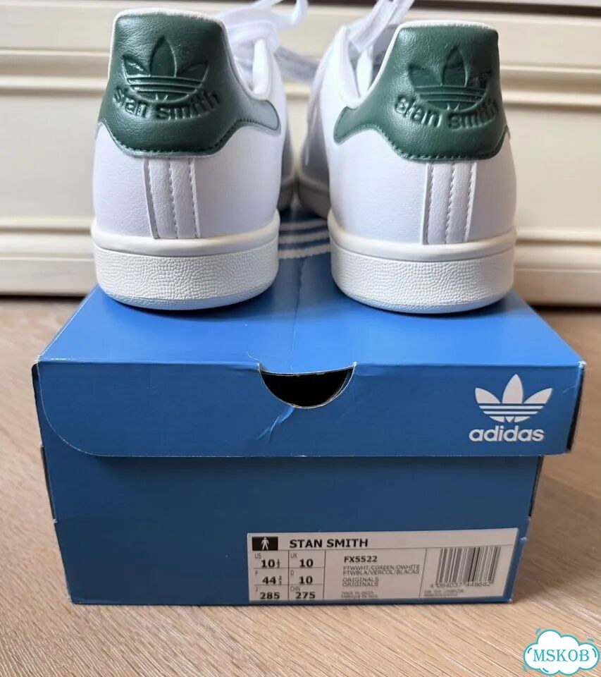 Новые Кеды Adidas Stan Smith White CollegiateGreen фото 2