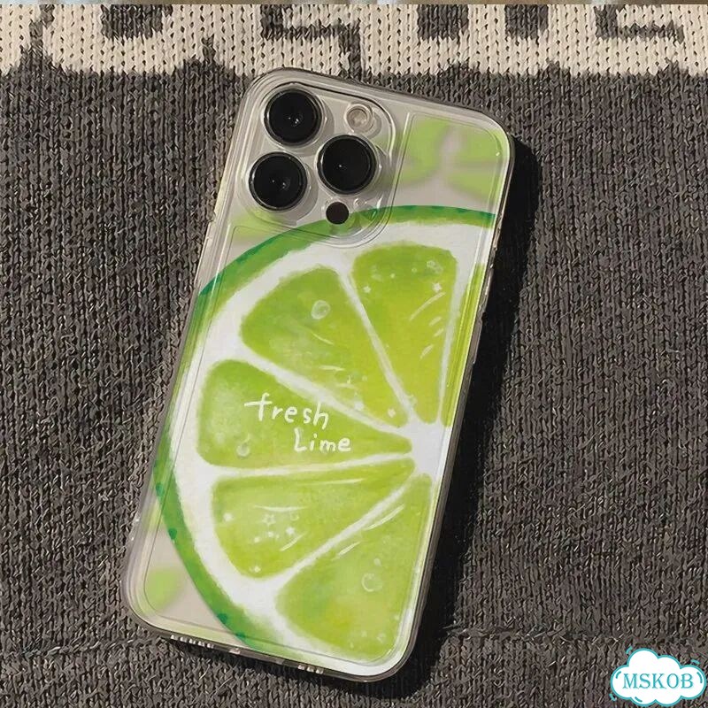 Летний прозрачный чехол с большим ломтиком лайма для iPhone 16, 15, Зеленый, Style 1, For iPhone 17 фото 3