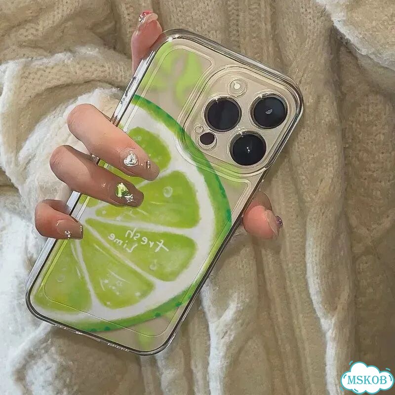 Летний прозрачный чехол с большим ломтиком лайма для iPhone 16, 15, Зеленый, Style 1, For iPhone 17 фото 4